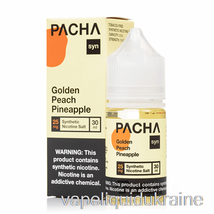Vape Liquid Ukraine Golden Peach Pineapple - PACHA Syn Salts - 30mL 50mg